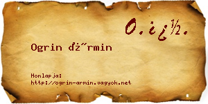 Ogrin Ármin névjegykártya
